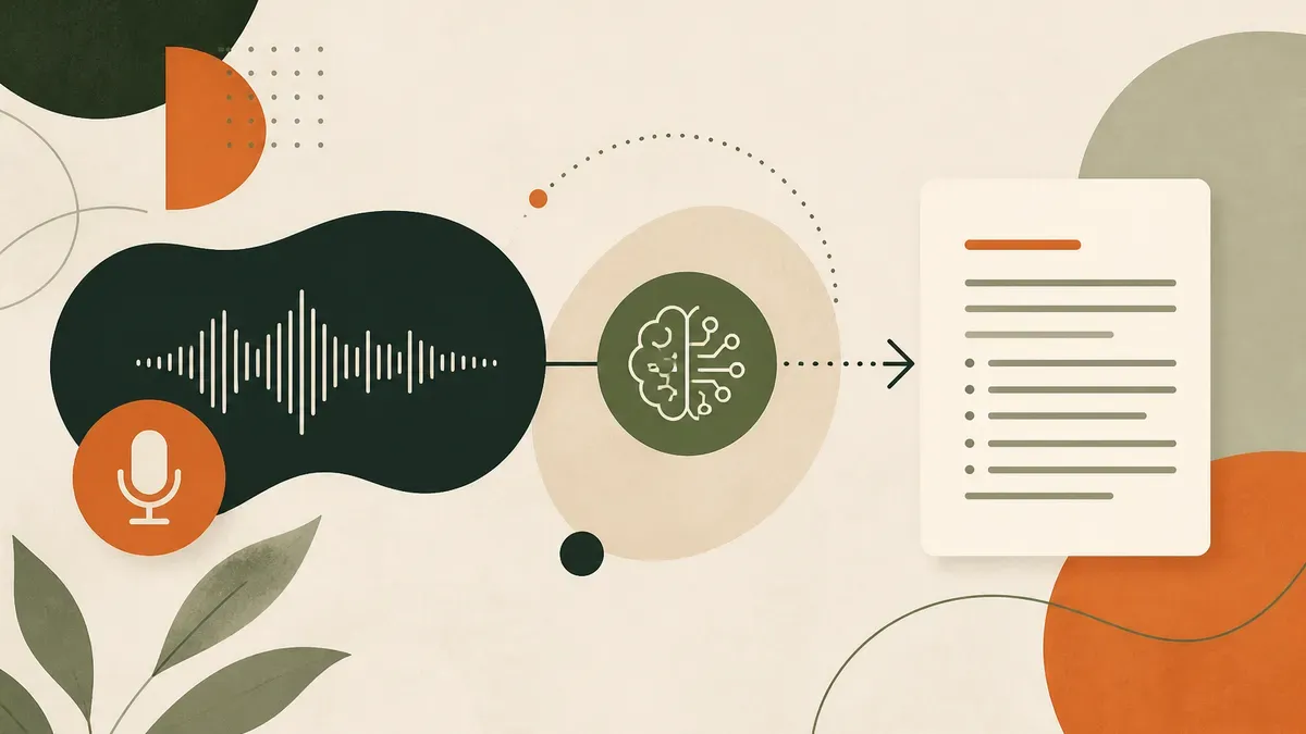 Ilustração sobre O que é transcrição automática e como ela funciona na prática