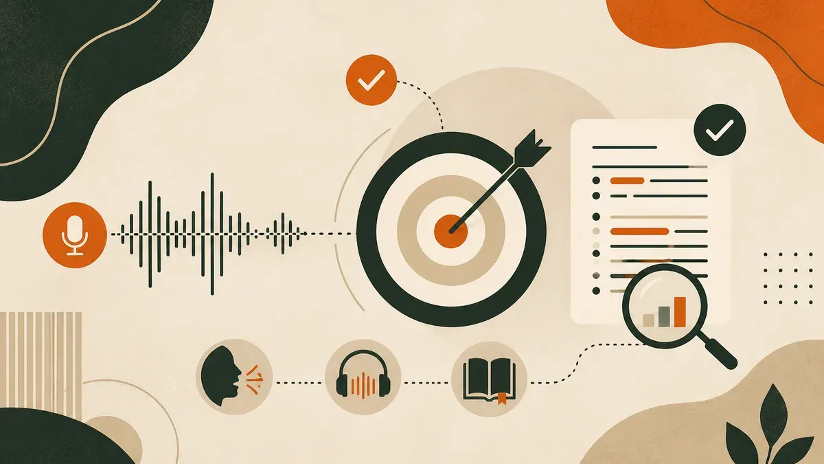 Ilustração sobre Precisão de transcrição: o que esperar e como melhorar o resultado