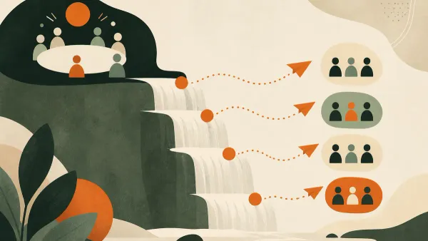 Ilustração sobre Cascata de decisões: como levar o que foi decidido até a equipe