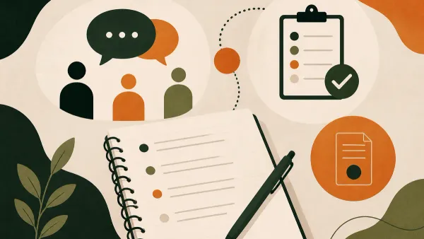 Ilustração sobre Como tomar notas em reunião: o que registrar e como não perder a conversa
