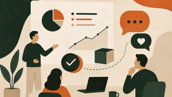 Ilustração sobre Como apresentar entregas em reunião e capturar o feedback do cliente