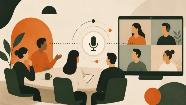 Ilustração sobre Reunião híbrida: como dar voz igual a quem está presencial e online